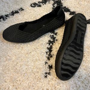 Black Steven woven flats